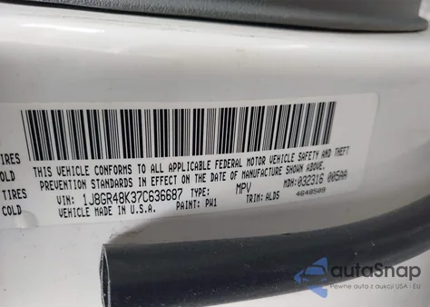 2007 Jeep Grand Cherokee Laredo из США, поврежденный, VIN 1J8GR48K37C636687